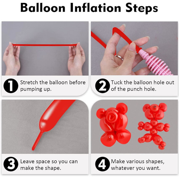 100 stk 260q Ballonger Vridende Dyr Lange Ballonger Fortykket Lateks Vridning