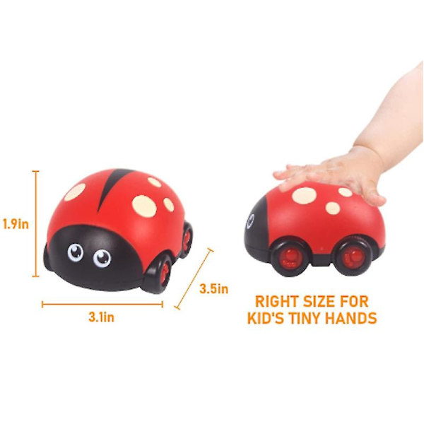 Cartoon Inertial Insect Pull-back Car Light Double Pull-back Resistance Car Beetle Toy Car Green
