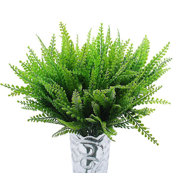 6 stk. Kunstig Boston Bregne Plante Kunstig Phoenix Græs Falsk Plast Grønt Busk Blomsterarrangement Fyldstof Blad