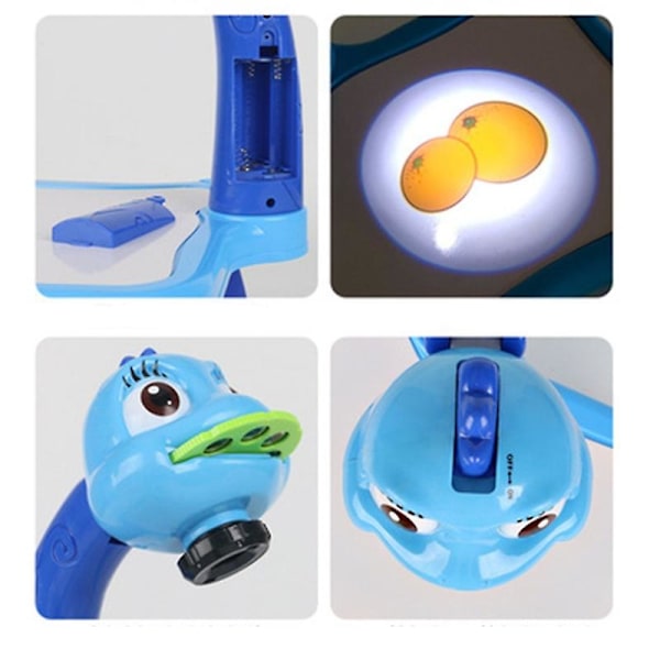 Børne Tegne Projektor Bord Projektion Tegnebræt Pædagogisk Tegnelegetøj Blue