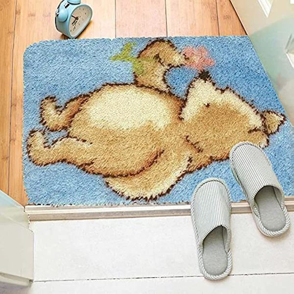Latch Hook Rug Kits Oavslutad Gobeläng Diy Matta För Vuxna Virka Garn Kits Med Tryckt Canvas Mönster För Heminredning Djur