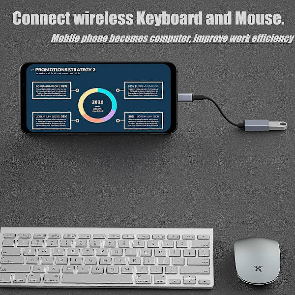 USB C til USB 3.0 Adapter Type C OTG Kabel 3 til USB Hun Adapter OTG, Type-C til USB adapterkabel