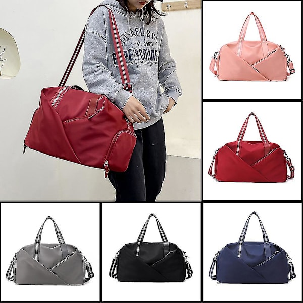 Sporty Reisepose Arbeidsbesparende Duffelbag Forsterket Skulderveske Red