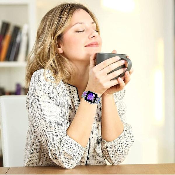Metal Rustfrit Stålbånd Kompatibelt Med Apple Watch Remme 38mm 40mm 41mm, Sort Løkke Justerbar Rem Magnetisk Armbånd Til Iwatch Serie 7 6 5 4 Multicolour 38 40 41 mm