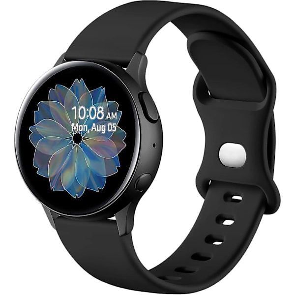 Silikonerem Kompatibel med Samsung Galaxy Watch Active 2 40mm/44mm, 20mm Sportsrem med dobbelt hulspænde til Galaxy Watch 4/watch 4 Classic/watch3
