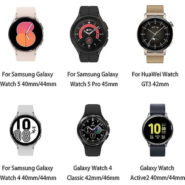 Kompatibel för Samsung Galaxy Watch 4-rem 40 mm 44 mm, 20 mm-rem för Galaxy Watch Active 2-rem 40 mm 44 mm, för Garmin Vivoactive 3-rem, svart