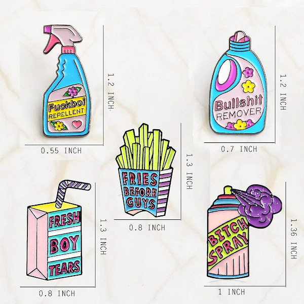 Söt Kreativ Emalj Pins Brosch Set, 5 st Färgglada Underbara Pins Badge för Kvinnor Flickor Pojkar Kläder Ryggsäckar Dekoration