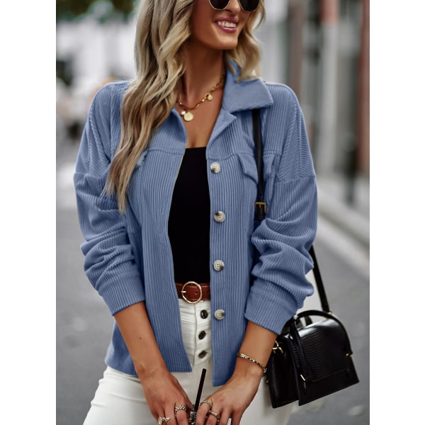 Dam Temperament Rock 2023 Vår Och Höst Allt Med Mode Casual Slim Damkläder blue L