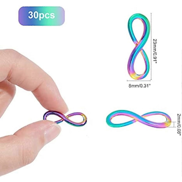 30 st Infinity Link-kopplingar Oändlighetssymbol Kopplingar Länkberlocker Hängsmycken Legering Kopplingar Berlocker