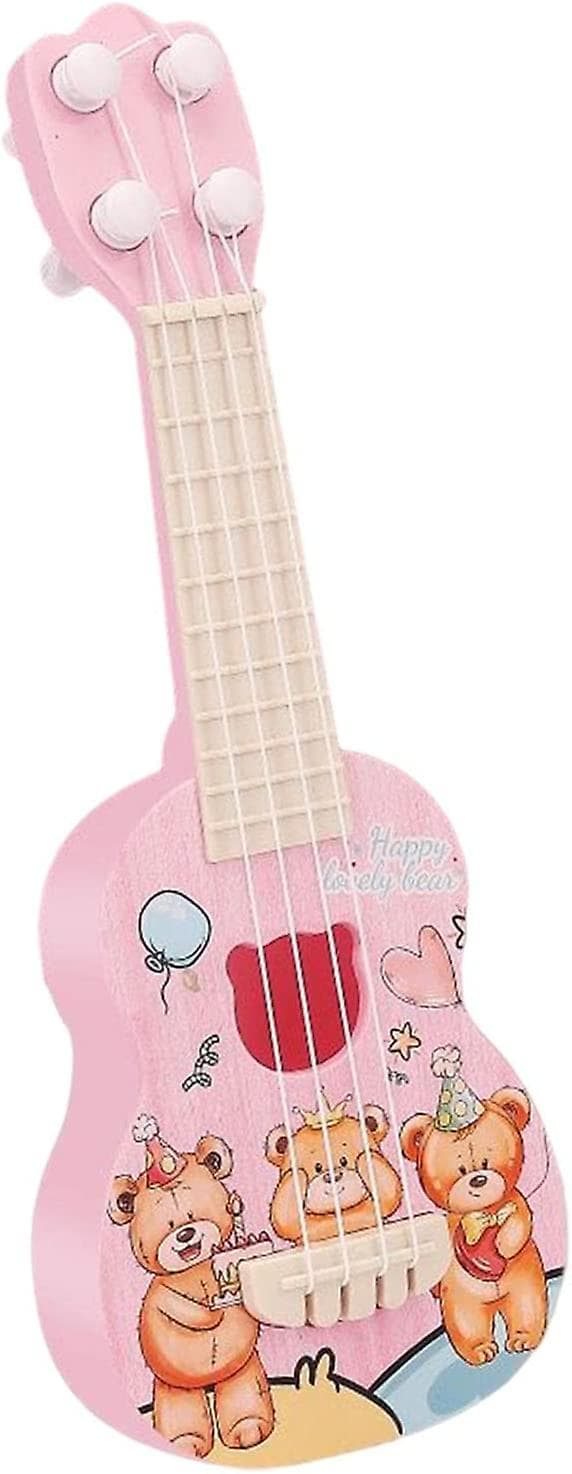 Mini Ukulele Gitarr Leksak Färdighet Förbättring 4 Strängar Tidig Utveckling Liten Gitarr Dinosaurie Bear