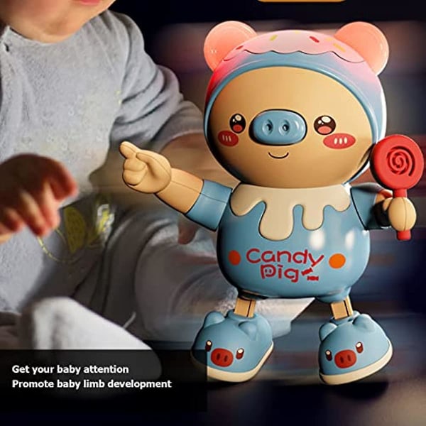 Ritoeasysports Walking Piglet Toys Interactive Walking Pinglet Toy for Toddler Pojkar och Flickor (blå) Blue