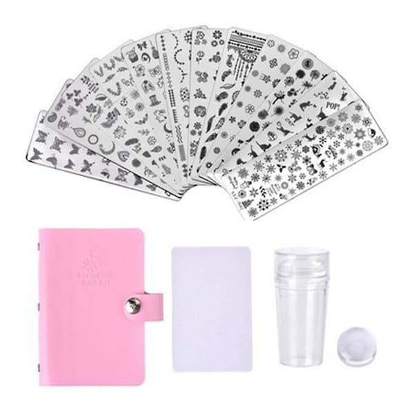 12 st Nail Stamping Templates Kit Art Plates