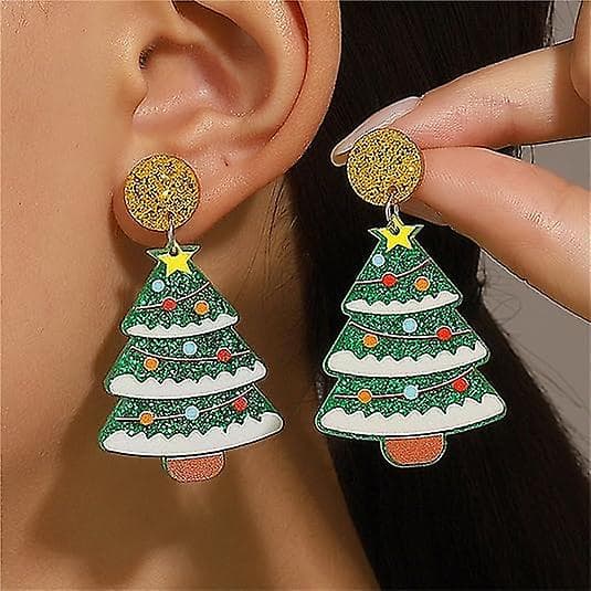 Julemand Dangle Øreringe, Sjove Gingerbread Man Elf Pendan Øreringe style 3