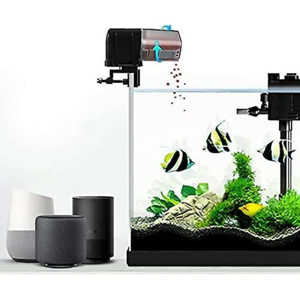 Automatisk fiskefodringsautomat, Wifi fjernbetjening elektrisk, akvarium dispenser, App-styret sølv