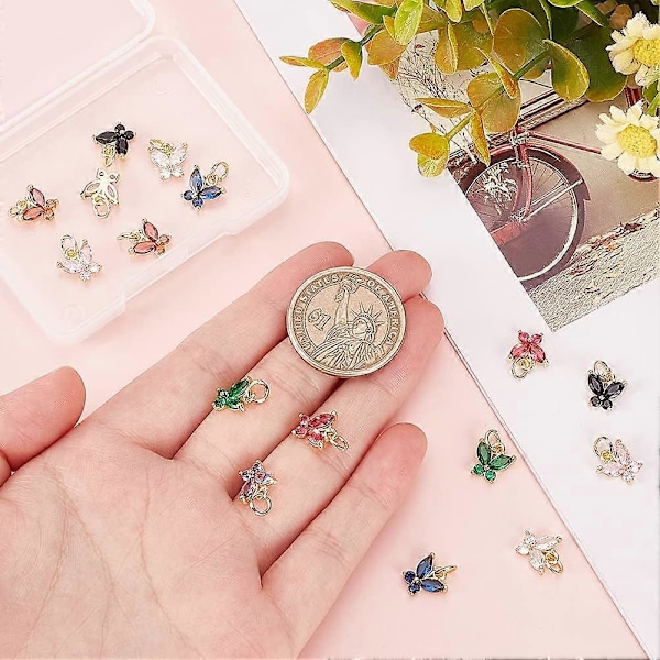 Messing Vedhæng Kubisk Zirkonia Vedhæng Dingle Charms Forsyninger til DIY Armbånd Halskæde Ørering Smykkefremstilling