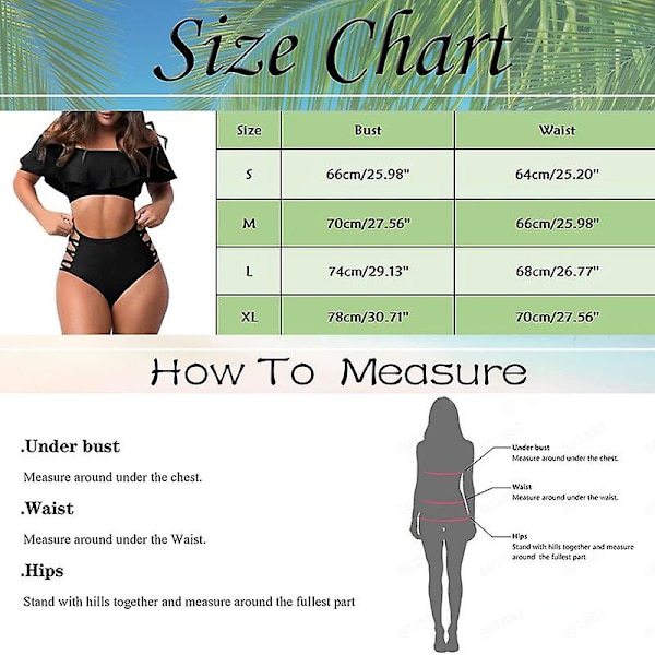 Naisten röyhelöinen olkaimeton seksikäs uimapuku kaksiosainen bikini Green M