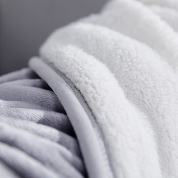 Gråternet Tæppe Dobbeltsidet Fleece Og Plys Tæppe Seng Sofa Bil Stue Soveværelse Vinter Varmt Multi-brug Tæppe Kappe Sjal Med Knap Jul