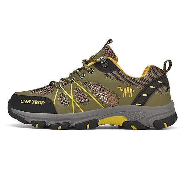 Vandrestøvler til mænd og kvinder - Lavt snørebånd - Sneakers til udendørs vandreture, trekking og gåture 3Dt899 Khaki EU 41