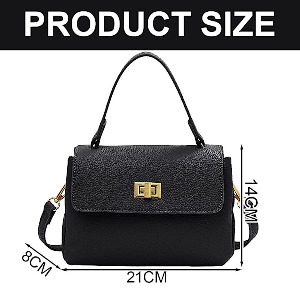 Retro Klassinen Kukkaro Clutch Laukku Pu Käsilaukku Piilotetulla Soljella Sopii Naisille. black