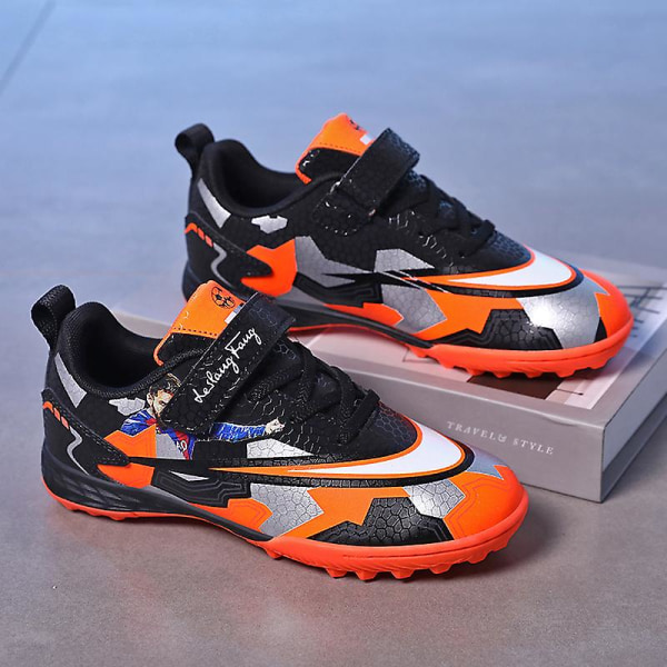 Fotballsko for gutter, sklisikre fotballsko, knotter, gressfotballsko 3F395 Orange EU 32