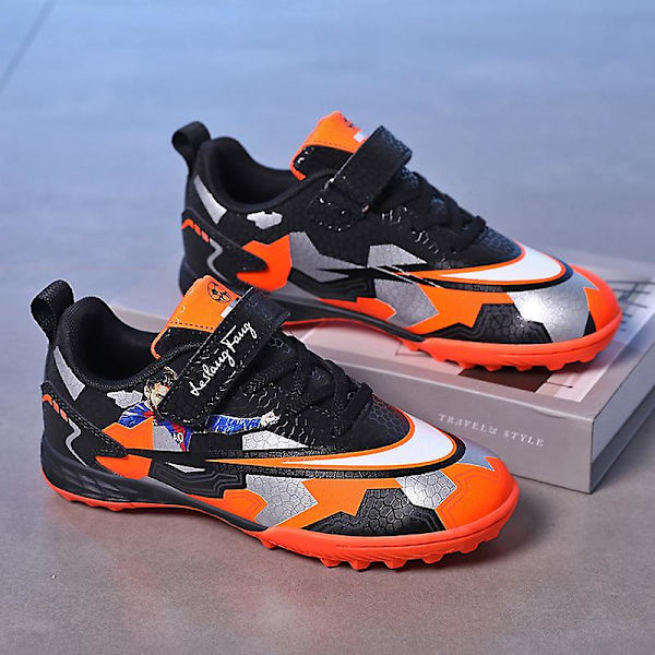 Fotballsko for gutter, sklisikre fotballsko, knotter, gressfotballsko 3F395 Orange EU 39