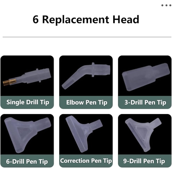 Diamantmaleri Pen med Lys, USB-opladelig Diamantmaleri Pen med 6x Udskiftelige Penhoveder til Neglekunst DIY Maleri Håndværk