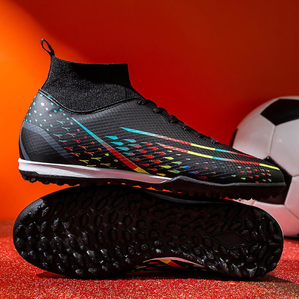 Herre Fodboldsko Pigge Fodboldsko Til Unge Ankelstøvler Atletisk Sneaker 601 Black EU 42