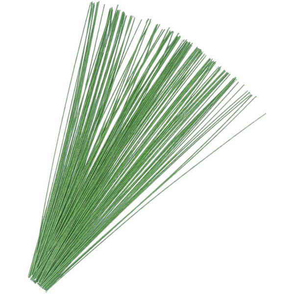200 Stykker Grøn Blomsterbinderi Stilk Tråd 35 cm 20 Gauge Til Håndarbejde Kunstig Blomsterfremstilling (20 Gauge/diameter 0,9 mm/0,035 tommer)