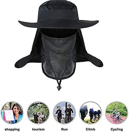 Fiskehatter, sammenleggbar nylon turhatt UV-beskyttelse klaffhatt