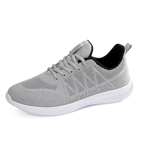 Mäns löparskor lätta andningsbara promenadskor atletiska mode sneakers 3Dsf022 Gray EU 35