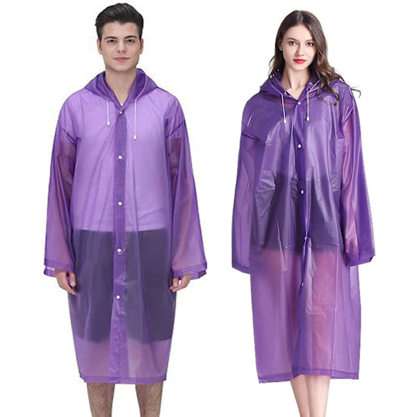 Regnponchos för vuxna. Återanvändbara regnrockar för kvinnor och män. 2-pack nödregn