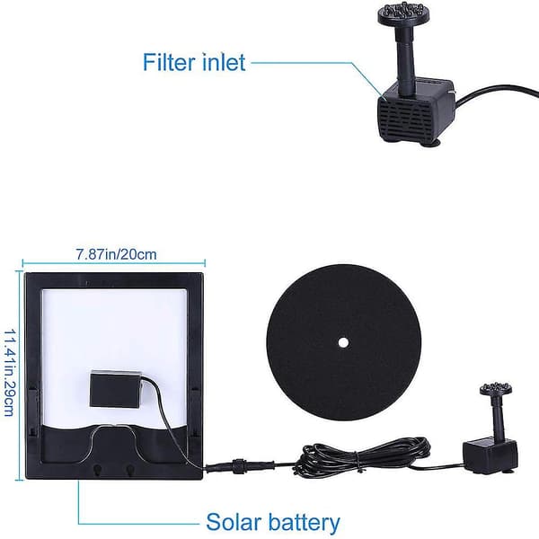 6,0 W solcellsfontän vattenpump - 500 lph solcells driven bevattningspump