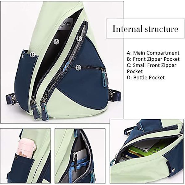 Canvas Sling Bag Liten Crossbody Ryggsäck Axel Väska Casual Dagryggsäck För Män Kvinnor A2