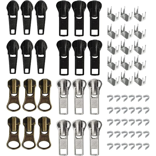 24 st #5 #7 dragkedjor ersättare dragkedja dragkedja reparationssats innehåller topp- och bottenproppar för kläder väskor plånböcker bagage metall plast nylon C