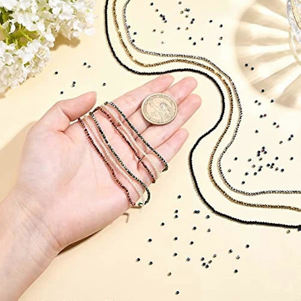 8 tråder 8Style glassperler tråder fasettert glasskrystallperler tråder Rondelle avstandsperler for halskjede øredobb armbånd smykkelaging