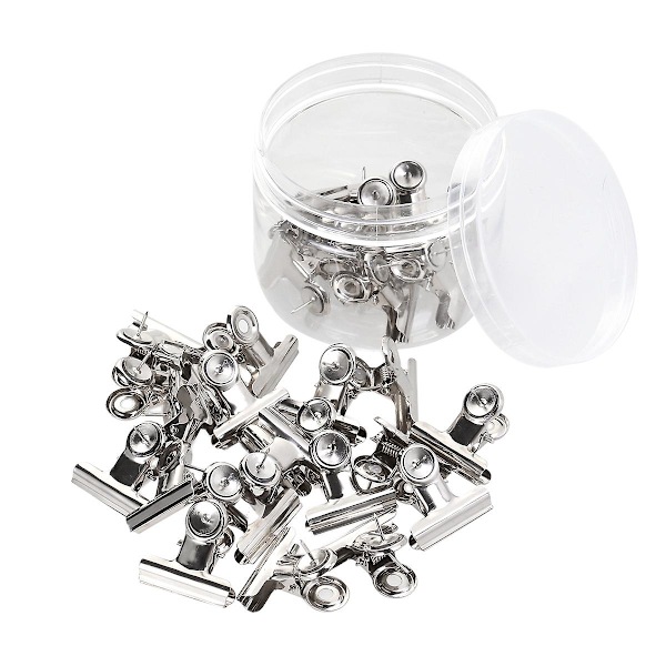 Metallklämmor 3,1 cm Silver Hållbara Gem för Biljettskola Kontor Silver 30pcs