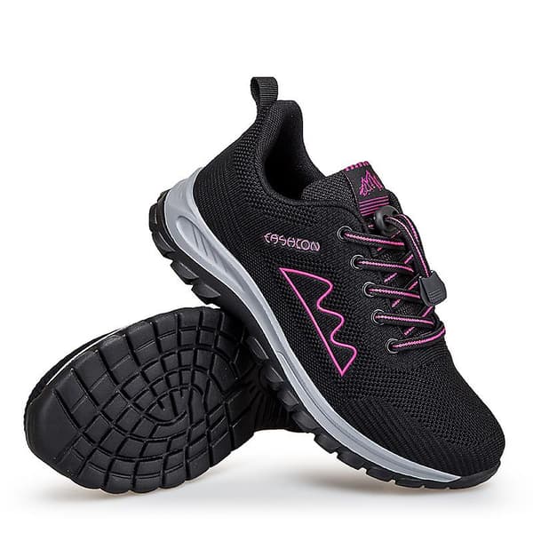 Løbesko til kvinder, lette og åndbare sko, atletiske modesneakers 3D212 BlackRed EU 38