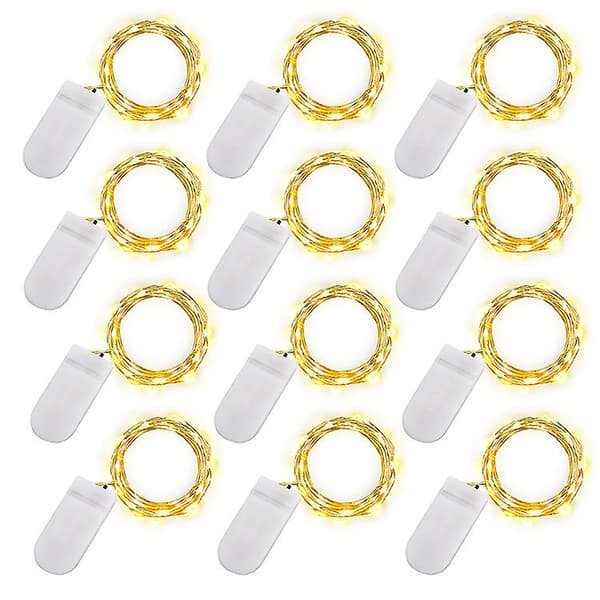 12 stk 2m 20 Led Lyslenker - varmhvit