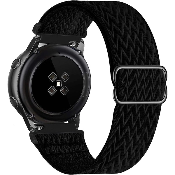 Nylon sportrem, svart, 20 mm rem kompatibel med Samsung Galaxy Watch Active 2(40mm/44mm)/ watch 3 41mm/ watch 42mm/gear S2 Classic