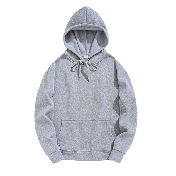 Herre Hettegenser Ensfarget Myk Fleece Topp Med Lommer For Vår Vinter Høst Utendørsbruk 3XL Light Grey