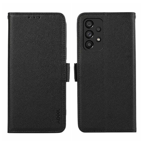 Side-Magnetisk Litchi PU Etui til Samsung Galaxy A53 5G Black