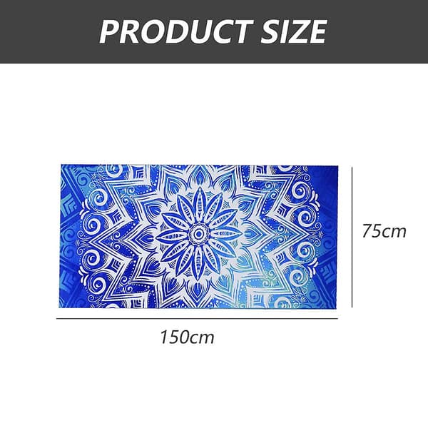 Badehåndkle Oversized 75*150cm Sandfrie Håndklær, Camping Sports Strandtilbehør, blå Tie Dye Blue Pattern