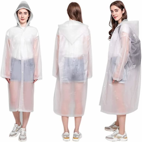Regnponchos för vuxna, återanvändbara regnrockar för kvinnor och män, 2-pack nödregn