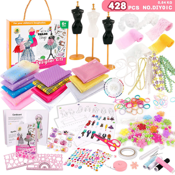 Barnkläder Design Set 6-12 år gammal flicka Upplysning DIY Handgjorda kreativa leksaker 428 428