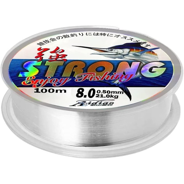 100 meter fiskeline, 0,5 mm monofilament klar nylon fiskeline stærk spændingswire fiskeline