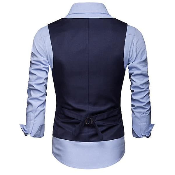 Herrkostym väst formell klänning väst med 3 knappar navy blue M