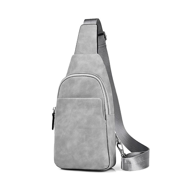 Herr Slung Bröstväska - Mode Casual Axel Bröstväska - PU Läder Herrväska grey