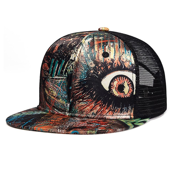 Sommerskyggehatt Grafisk Trykk Hip Hop Hatt Mesh Hatt Pustende Mesh Hatt yellow