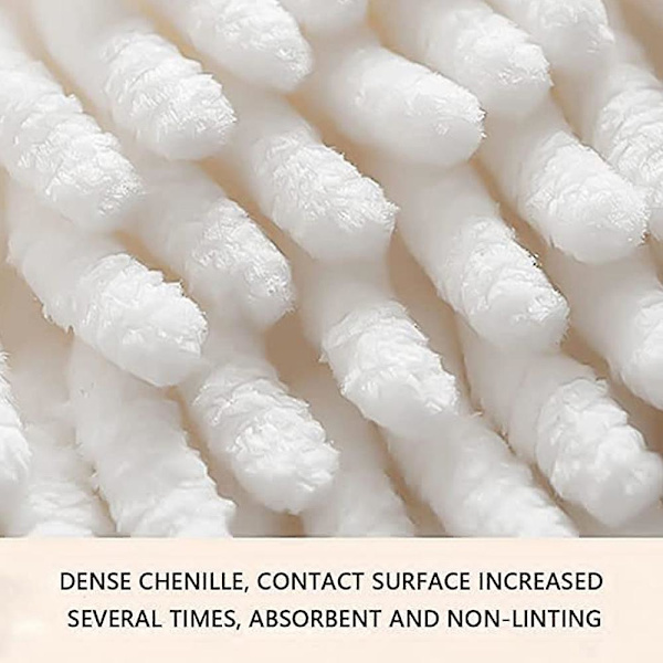 3-pack handdukar för badrum, handduksdekoration, chenille hängande handduksboll, mikrofiber fluffig absorberande mjuk liten badhandduk White