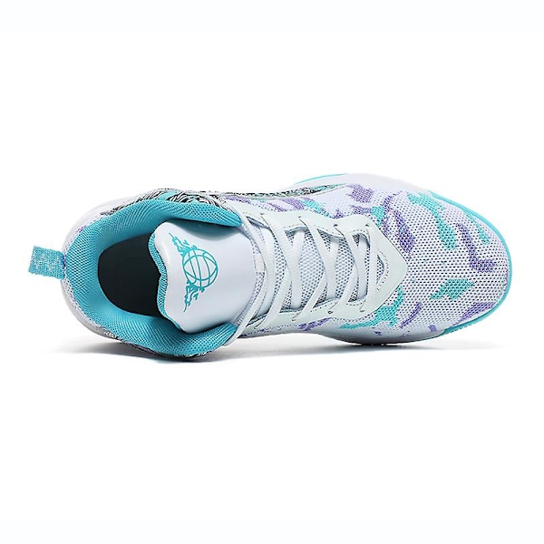 Mænds Basketballsko Letvægts Åndbare Vandresko Atletiske Mode Sneakers 3D9280 WhiteGreen EU 41